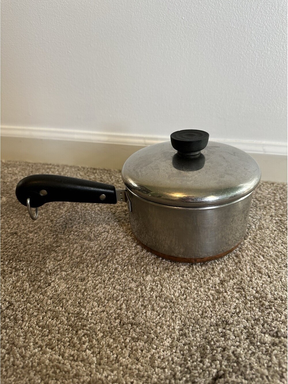 Revere Ware 1801 Copper Bottom Saucepan w/ Lid 6” X 4” 1.5 QT